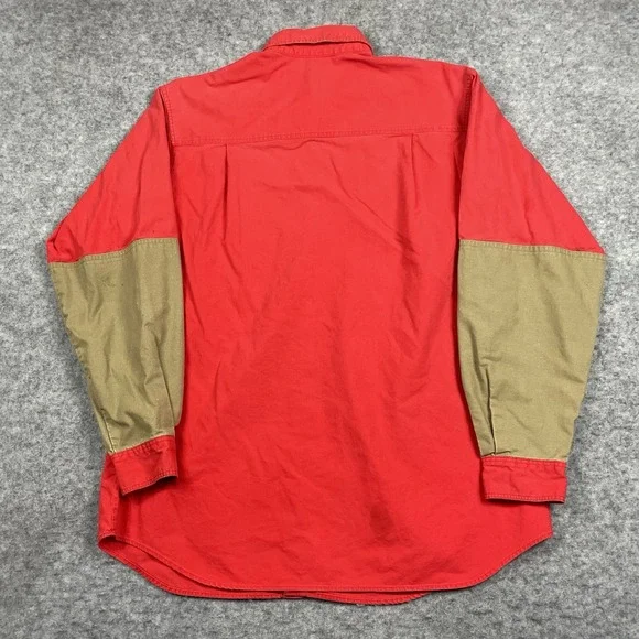 VTG Columbia Shirt Mens Large Red Rifle Elbow Patches Button Up Hunting Outdoors - Picture 4 of 10
